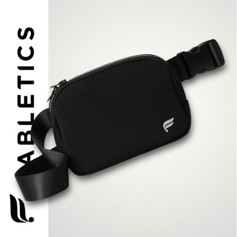 FABLETICS NWT BLACK CROSSBODY BELT BAG ACTIVE ATHLEISURE SPORT TRAVEL UNISEX - Picture 2 of 5